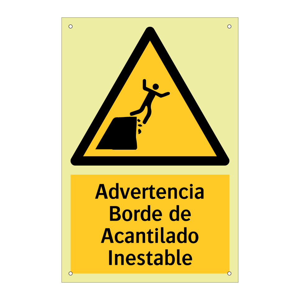 Advertencia Borde de Acantilado Inestable
