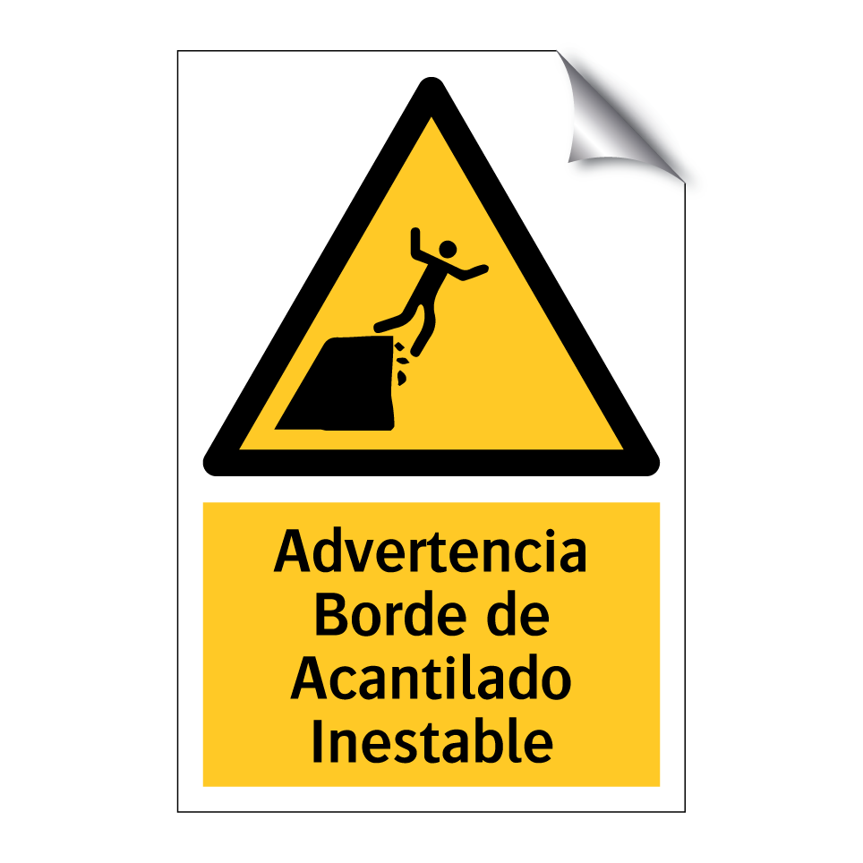 Advertencia Borde de Acantilado Inestable