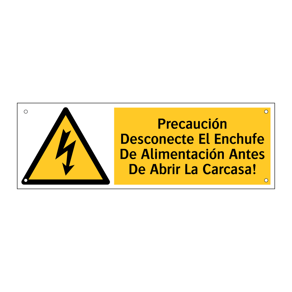 Precaución Desconecte El Enchufe De Alimentación Antes De Abrir La Carcasa!