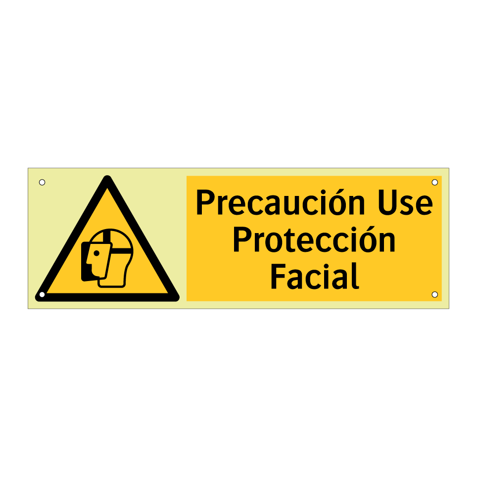 Precaución Use Protección Facial