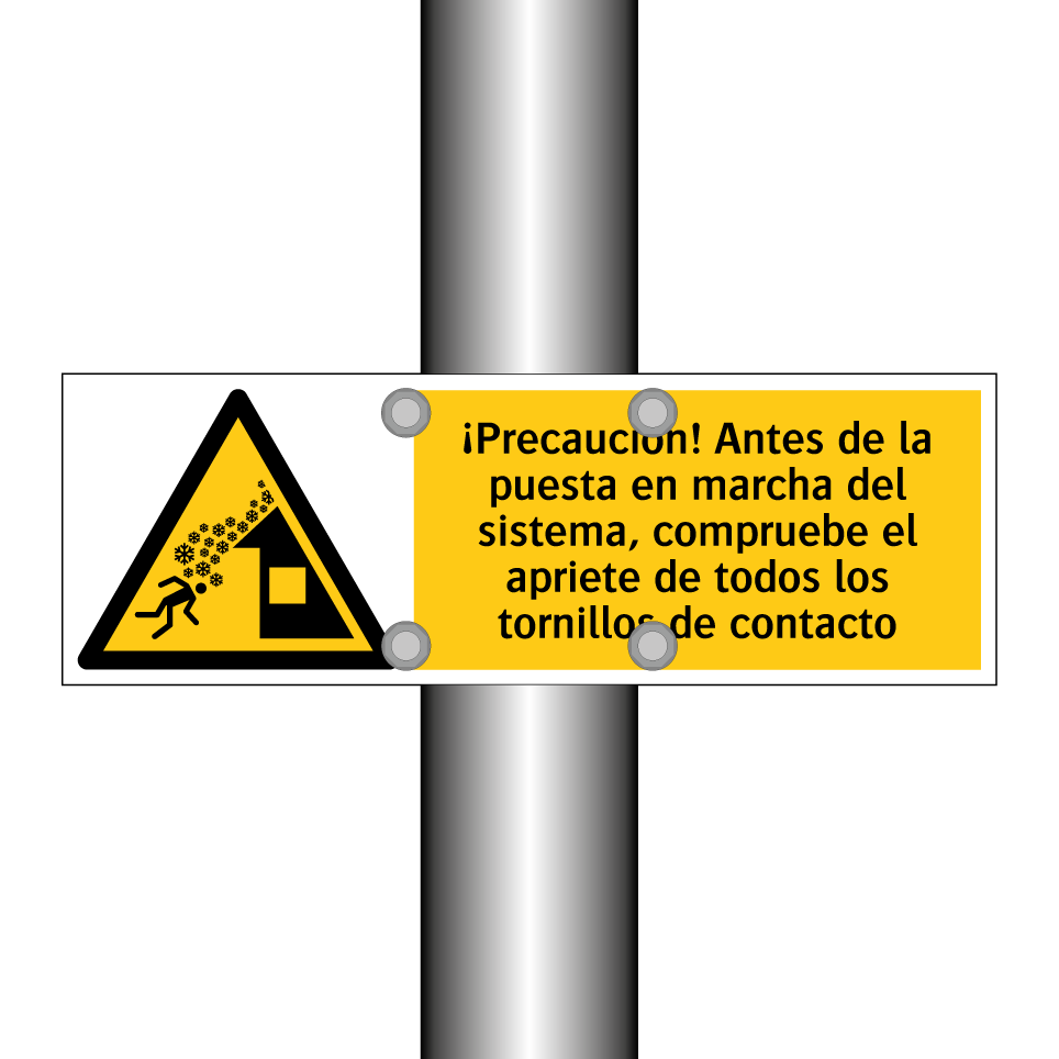 ¡Precaución! Antes de la puesta en marcha del sistema, compruebe el apriete de todos los tornillos de contacto