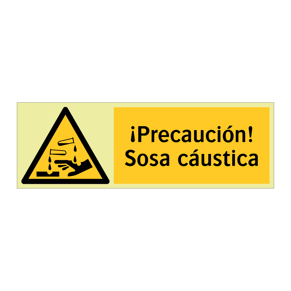 ¡Precaución! Sosa cáustica