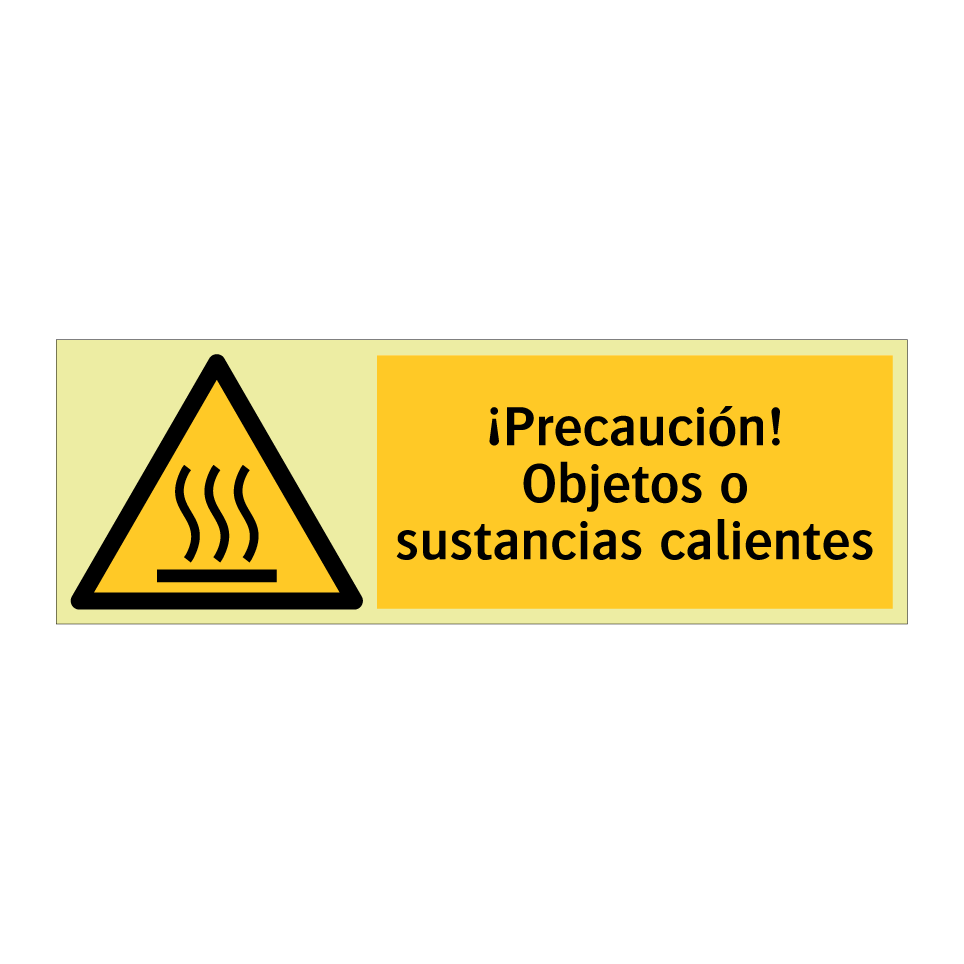 ¡Precaución! Objetos o sustancias calientes