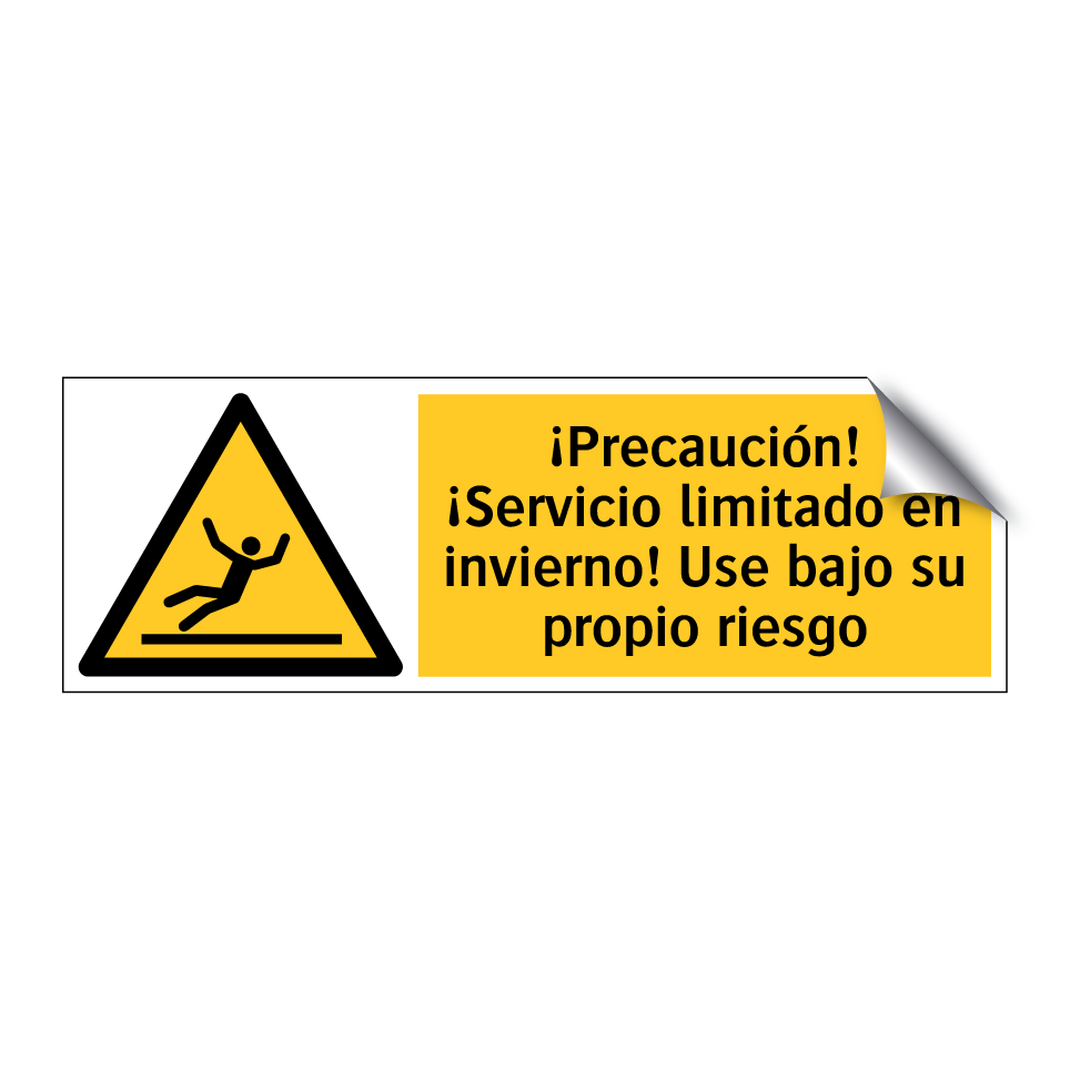 ¡Precaución! ¡Servicio limitado en invierno! Use bajo su propio riesgo