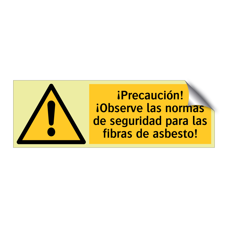 ¡Precaución! ¡Observe las normas de seguridad para las fibras de asbesto!