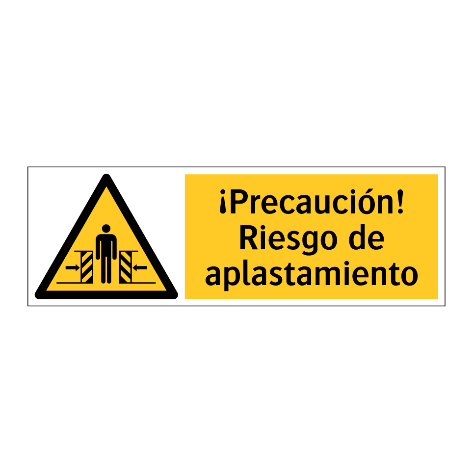 ¡Precaución! Riesgo de aplastamiento