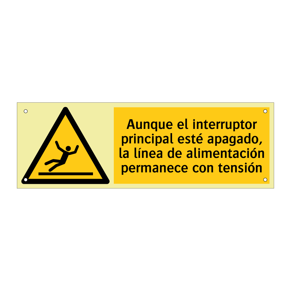 Aunque el interruptor principal esté apagado, la línea de alimentación permanece con tensión