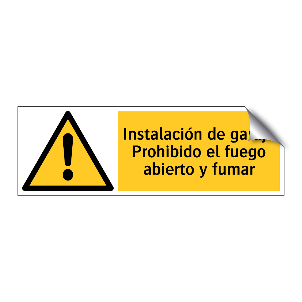 Instalación de garaje Prohibido el fuego abierto y fumar