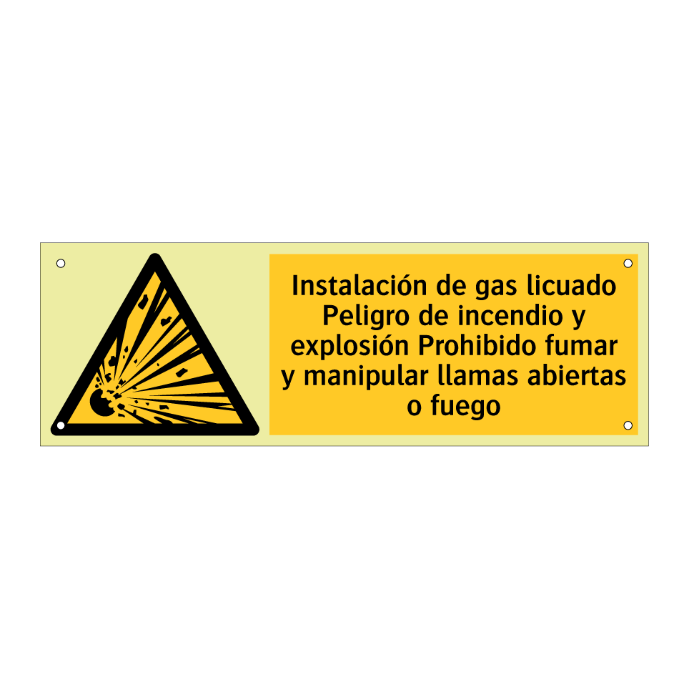 Instalación de gas licuado Peligro de incendio y explosión Prohibido fumar y manipular llamas abiertas o fuego