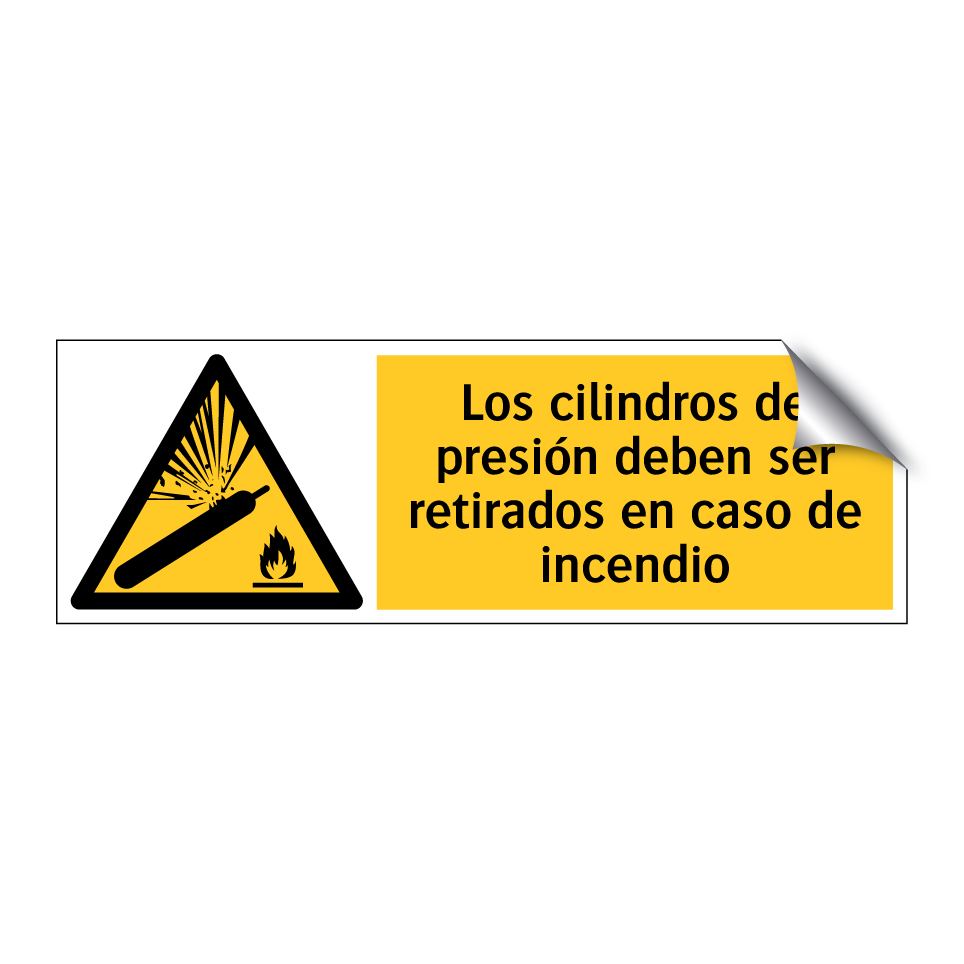 Los cilindros de presión deben ser retirados en caso de incendio