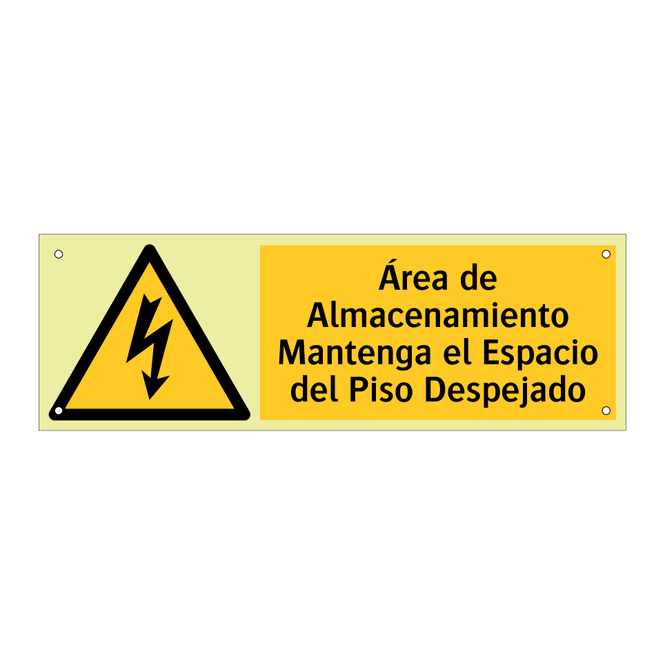 Área de Almacenamiento Mantenga el Espacio del Piso Despejado