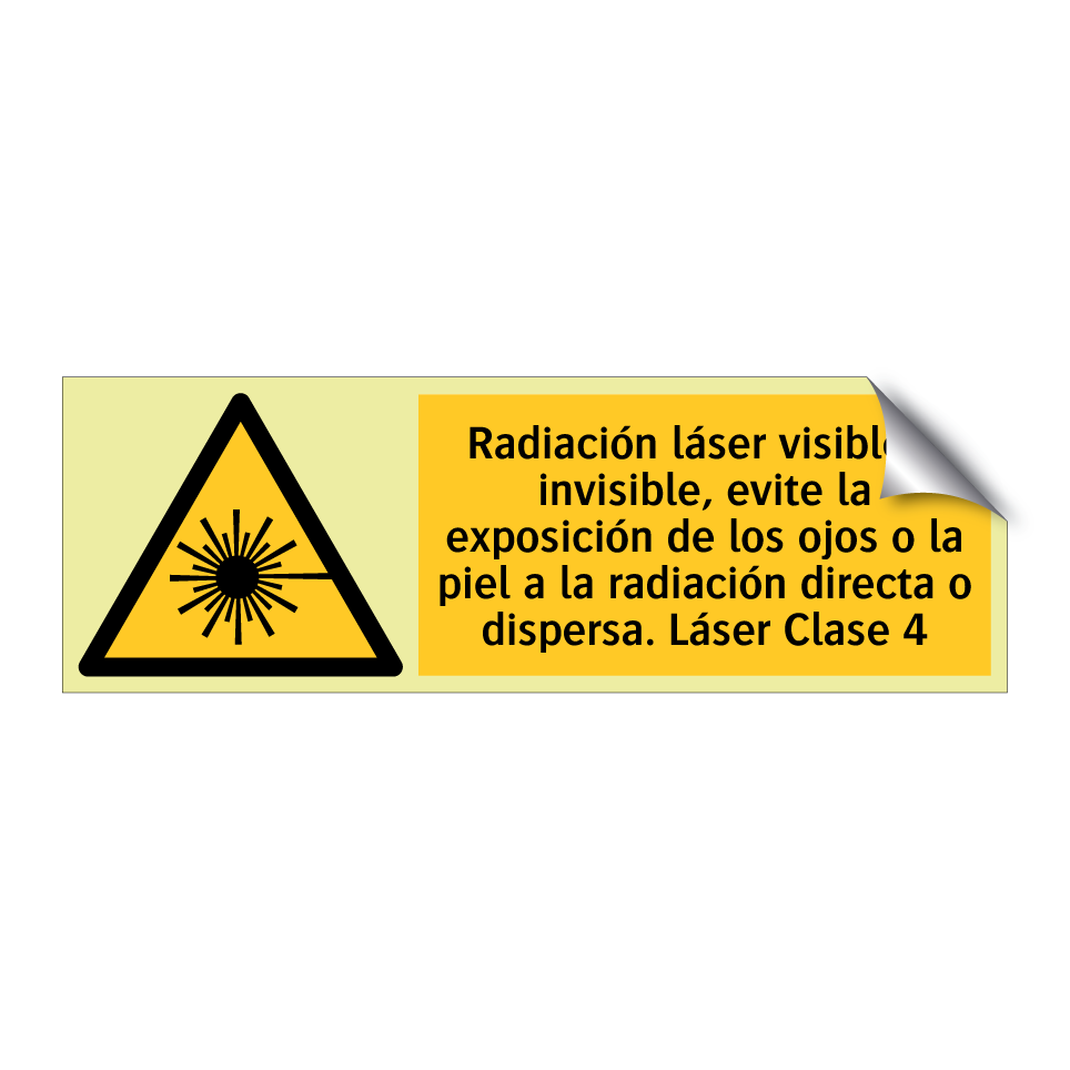 Radiación láser visible e invisible, evite la exposición de los ojos o la piel a la radiación directa o dispersa. Láser Clase 4