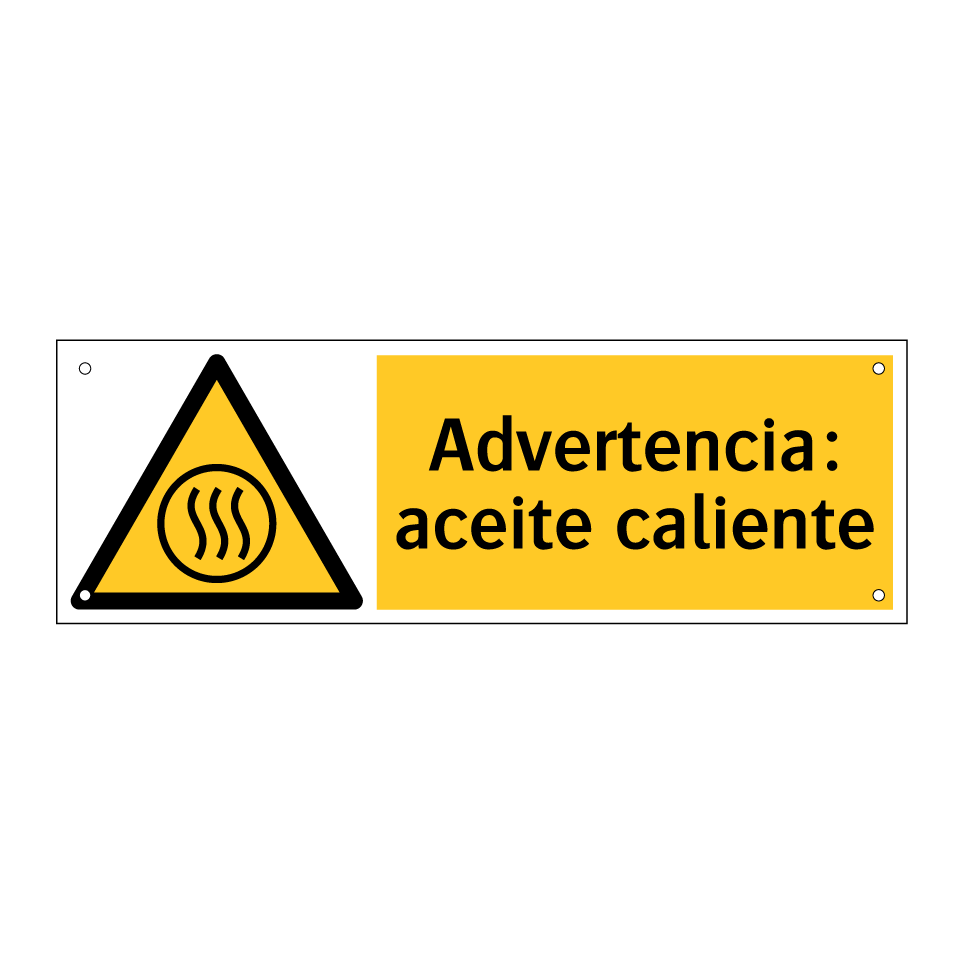 Advertencia: aceite caliente