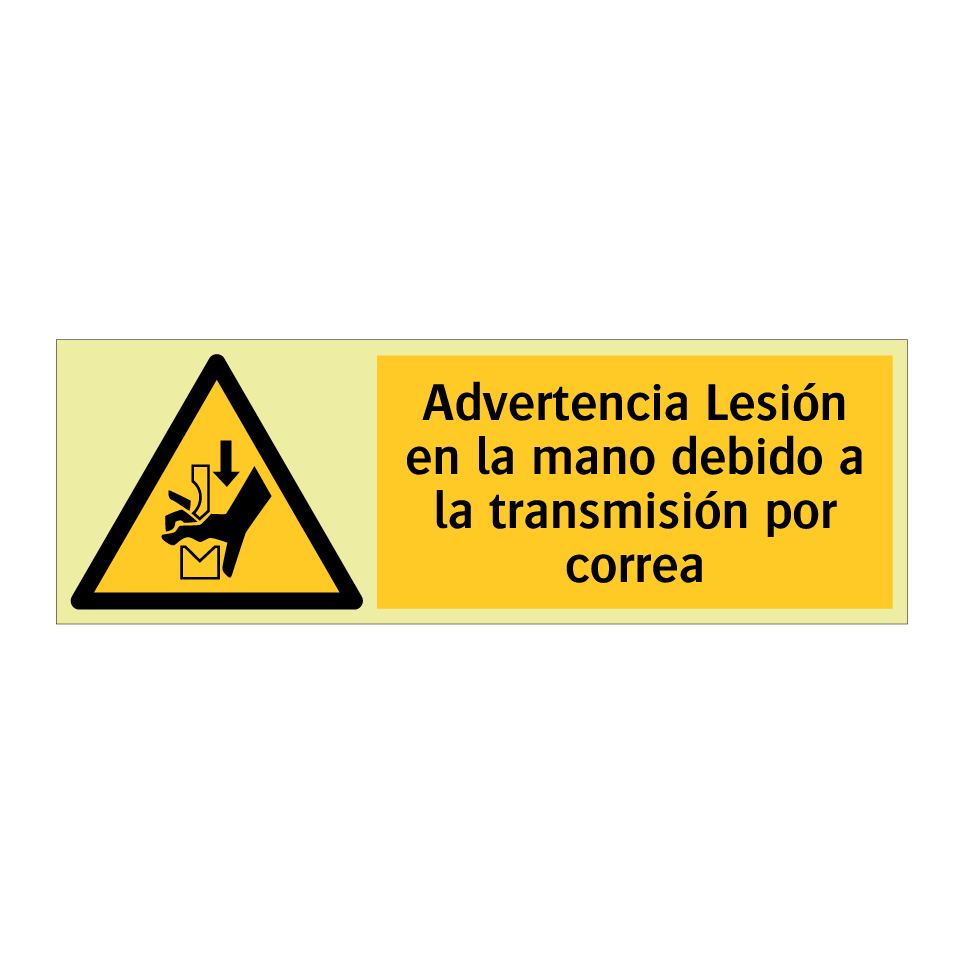 Advertencia Lesión en la mano debido a la transmisión por correa