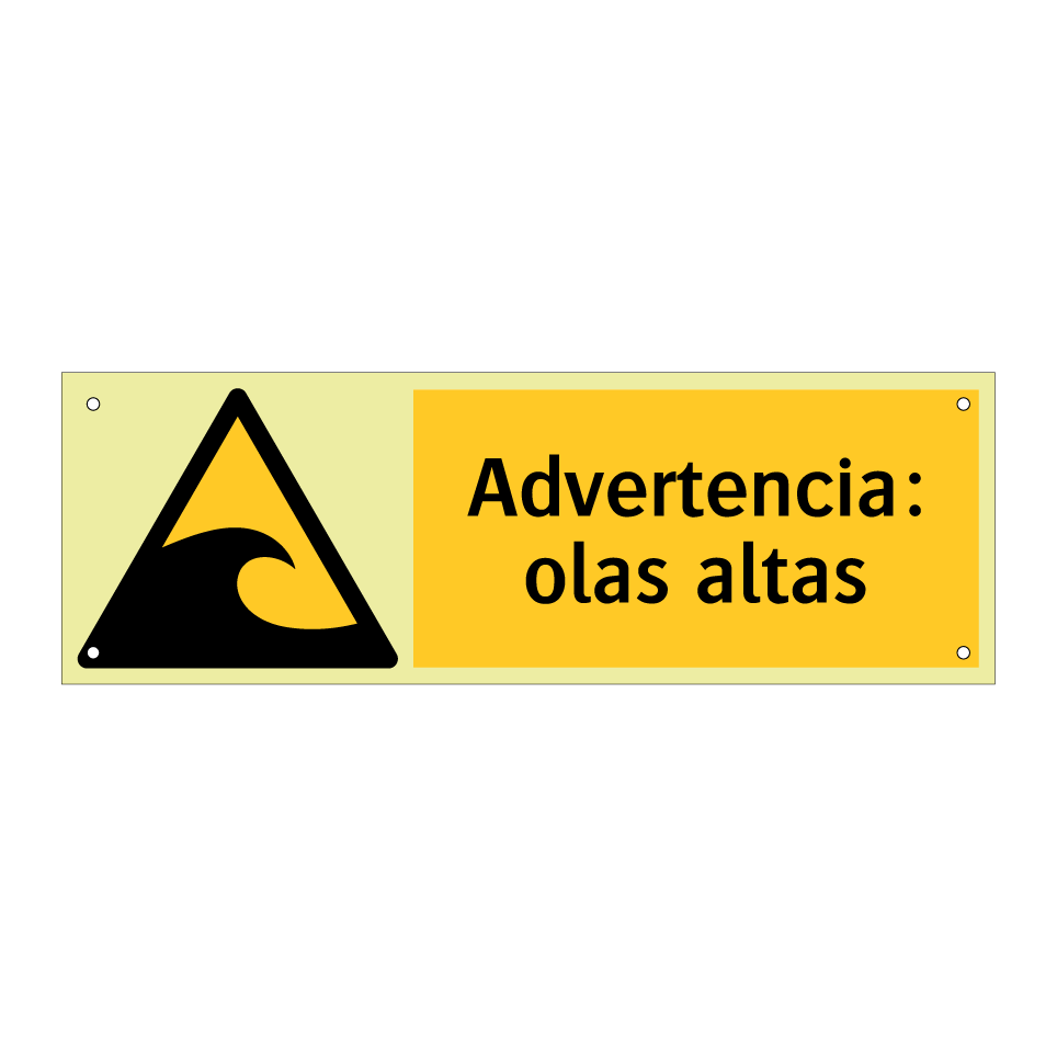 Advertencia: olas altas