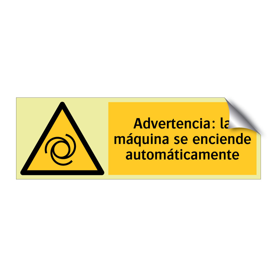 Advertencia: la máquina se enciende automáticamente