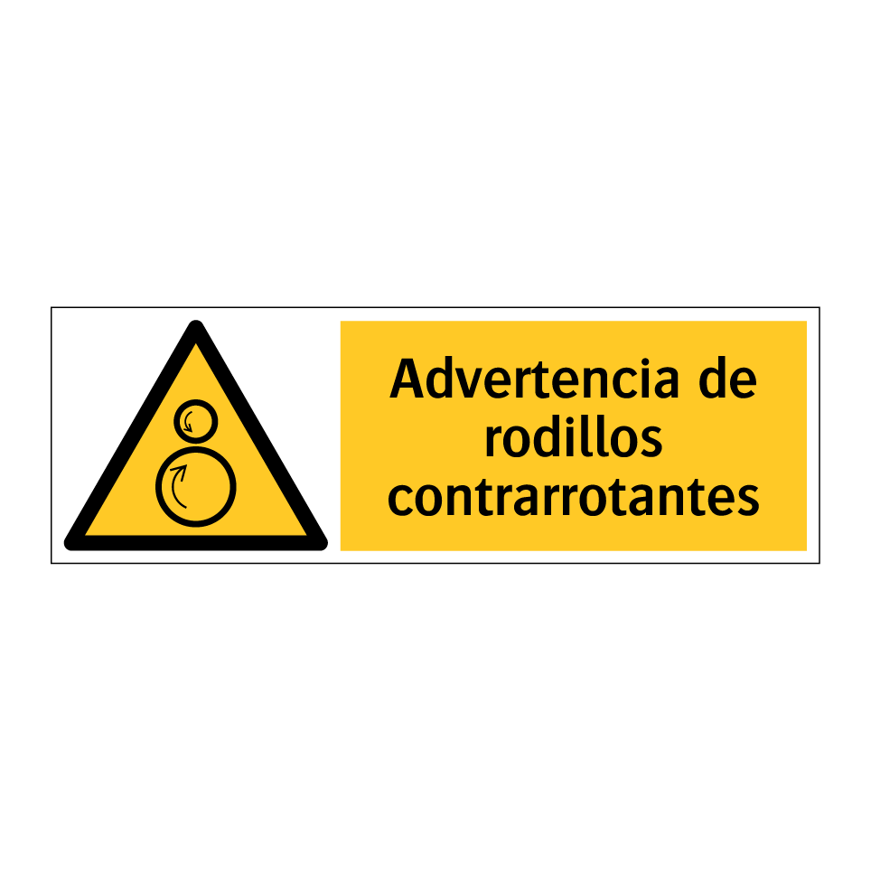 Advertencia de rodillos contrarrotantes