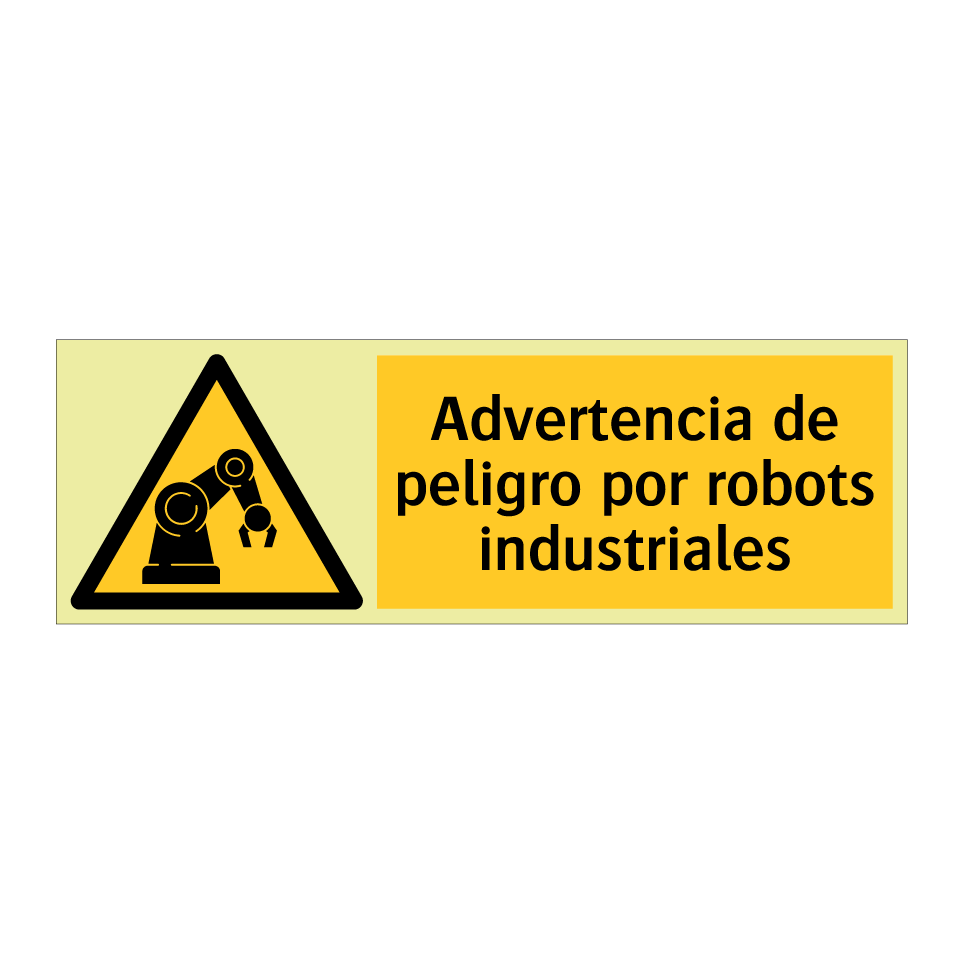 Advertencia de peligro por robots industriales