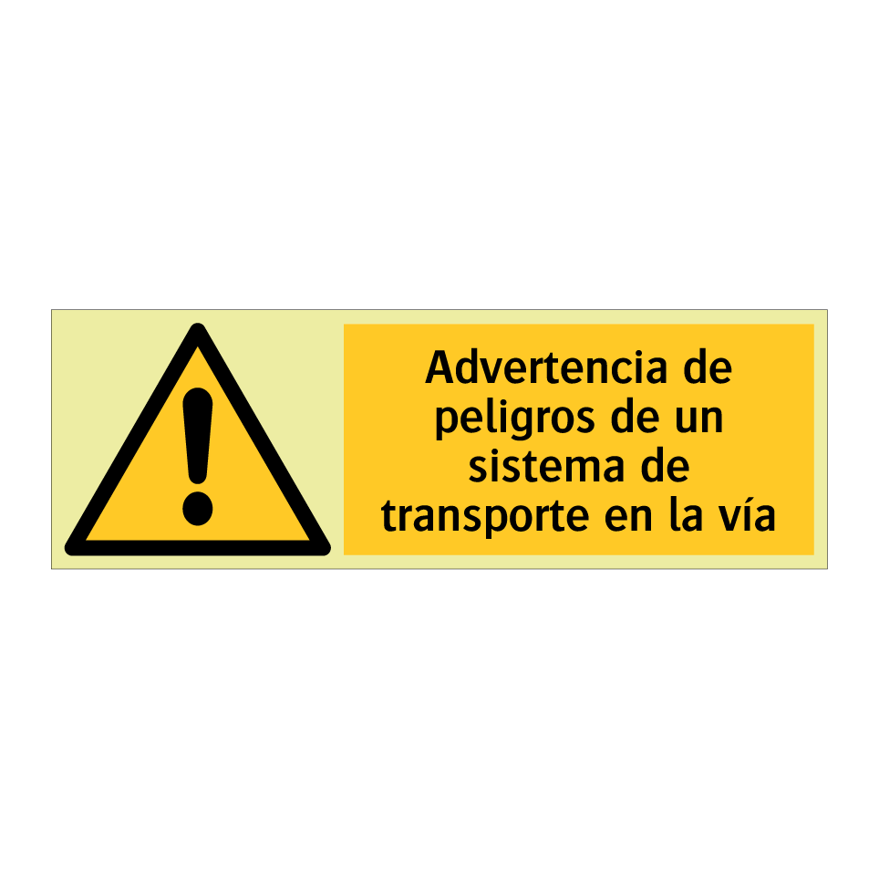 Advertencia de peligros de un sistema de transporte en la vía