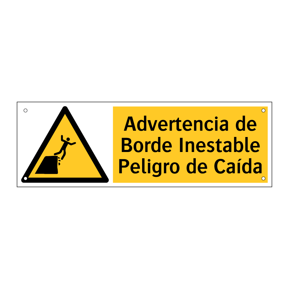 Advertencia de Borde Inestable Peligro de Caída