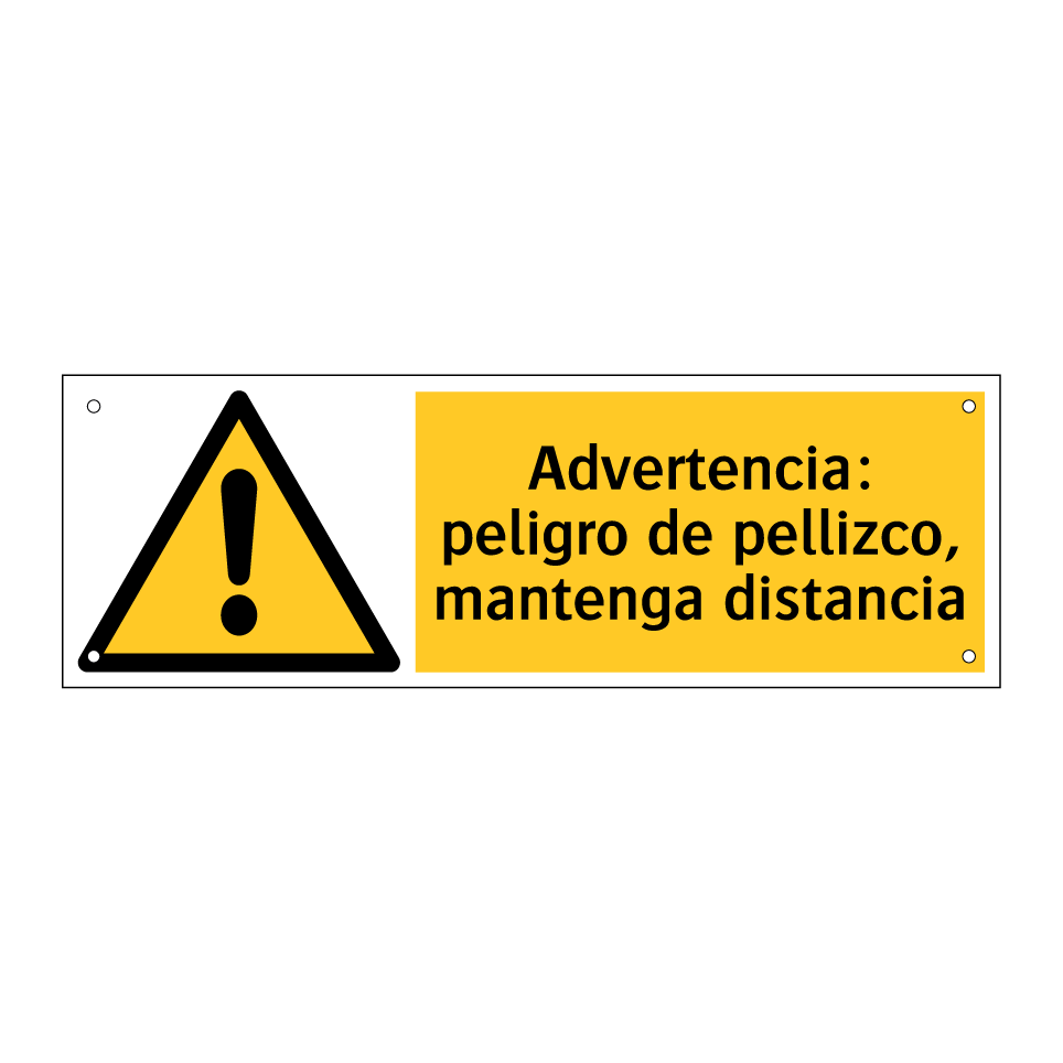 Advertencia: peligro de pellizco, mantenga distancia
