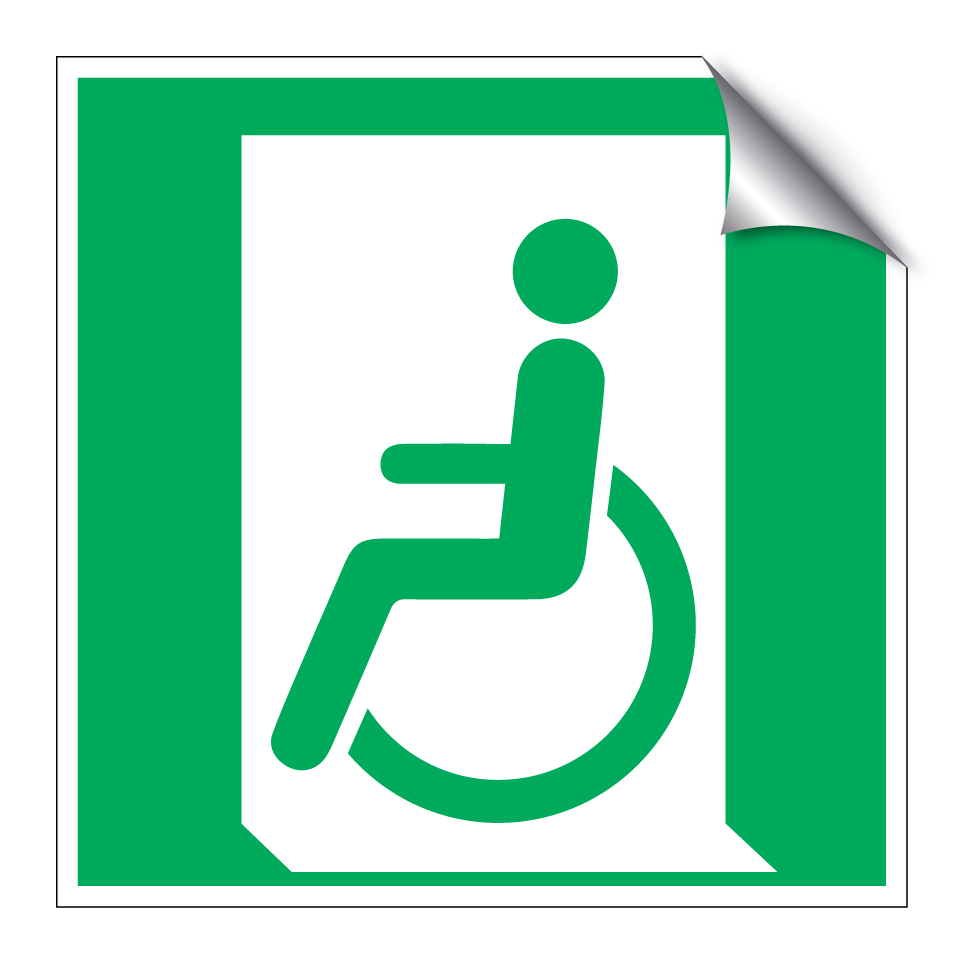 E026 Salida de emergencia para personas que no pueden caminar o con discapacidad para caminar (izquierda)