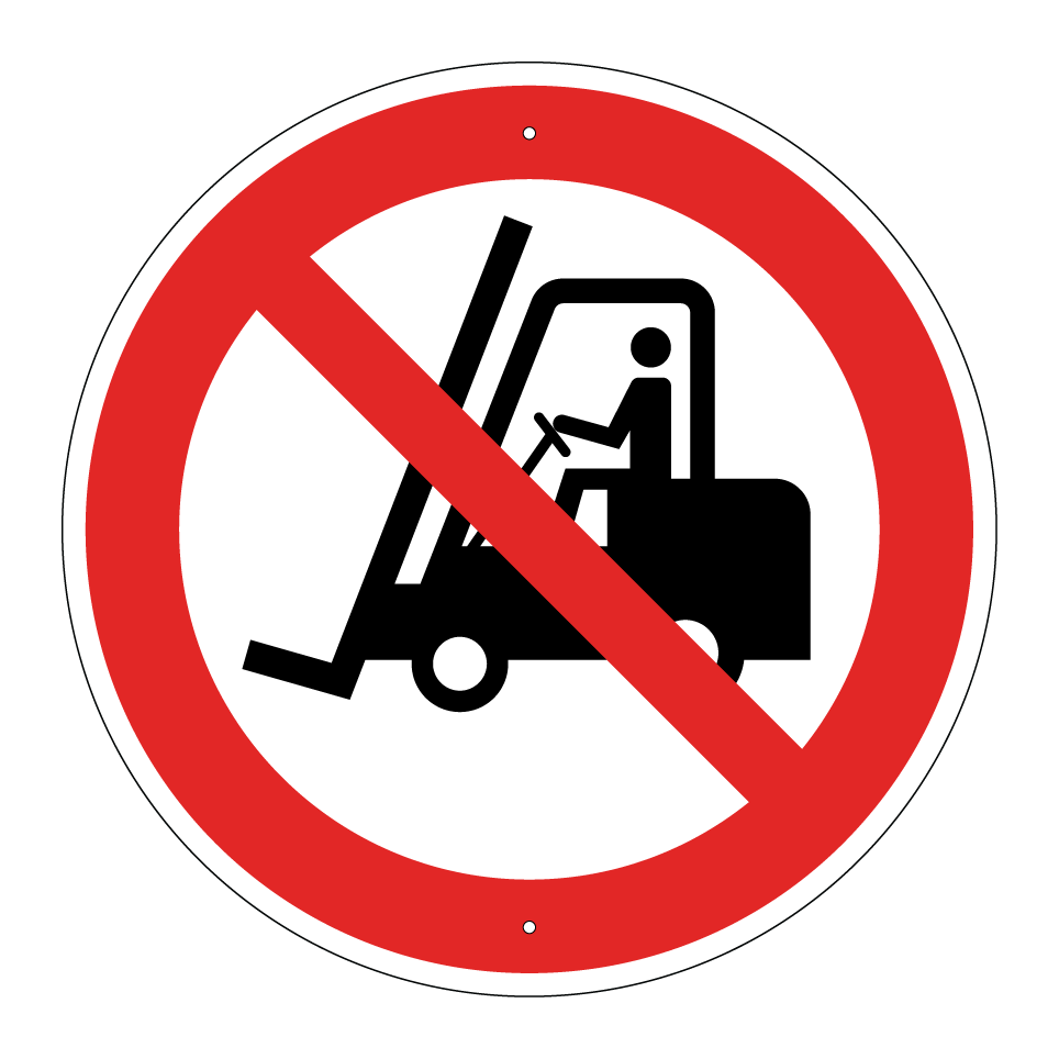 P006 Prohibido el paso a caretillas elevadoras y vehículos industriales