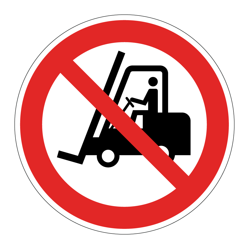 P006 Prohibido el paso a caretillas elevadoras y vehículos industriales