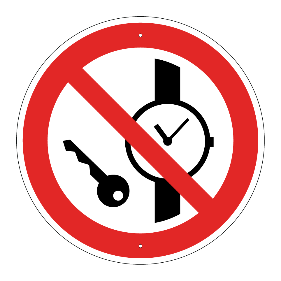 P008 Artículos metálicos o relojes prohibidos
