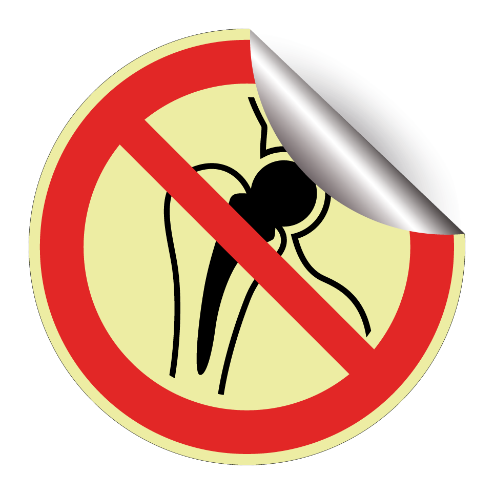 P014 Prohibido el paso a personas con implantes metálicos