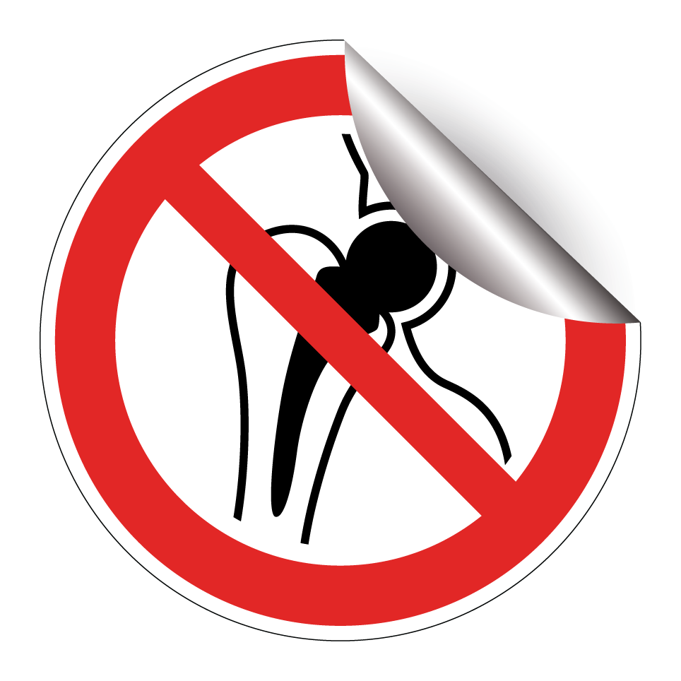 P014 Prohibido el paso a personas con implantes metálicos