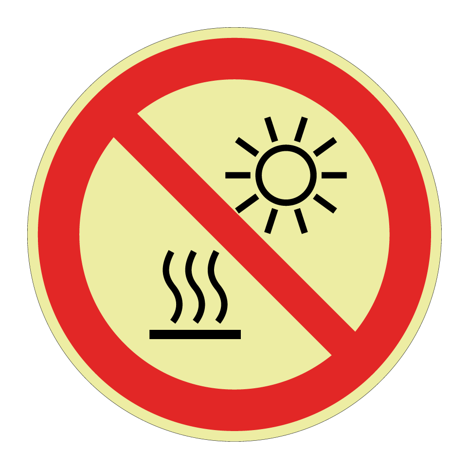 P068 No exponer a la luz del sol directa o a superficie caliente