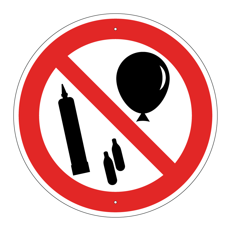 Prohibido globos o bombonas de gas