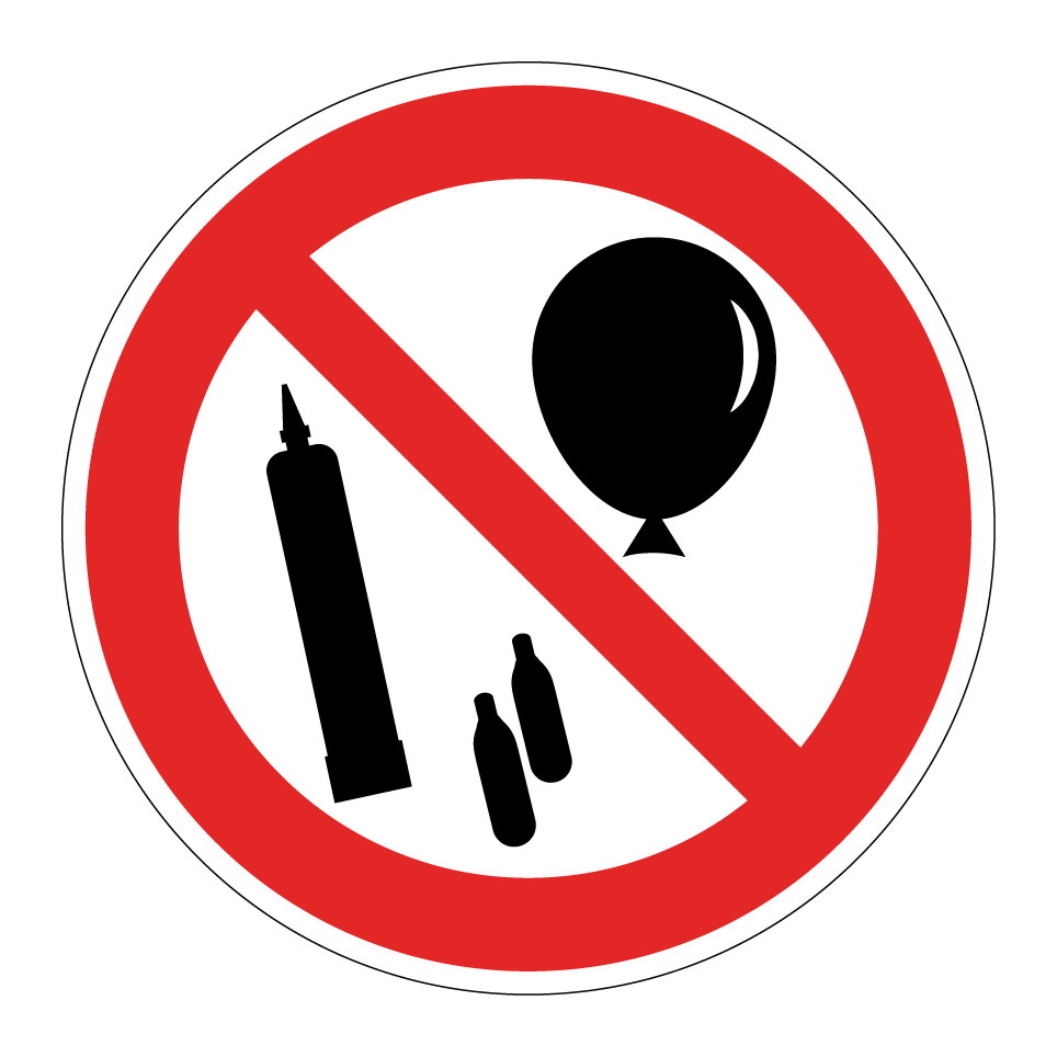 Prohibido globos o bombonas de gas