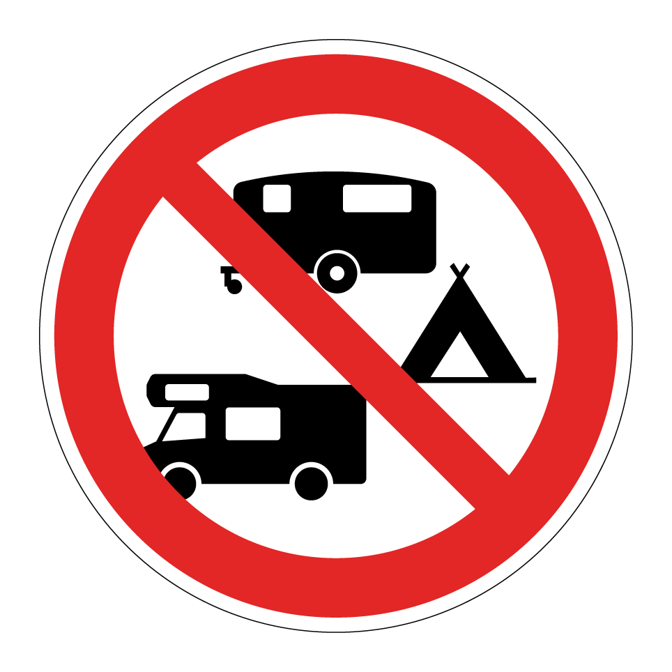 Prohibido acampar o caravanas