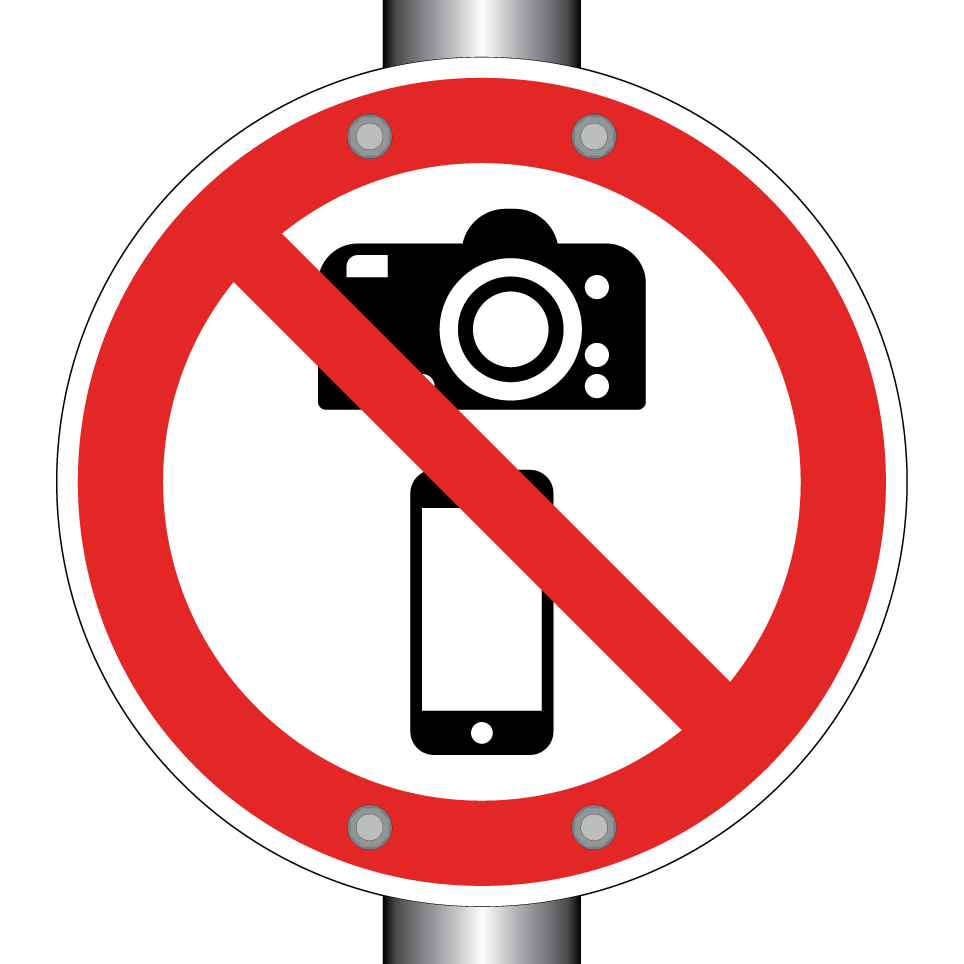 Prohibido hacer fotografías con cámaras o teléfonos móviles