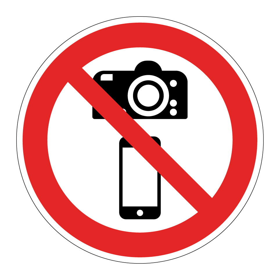 Prohibido hacer fotografías con cámaras o teléfonos móviles