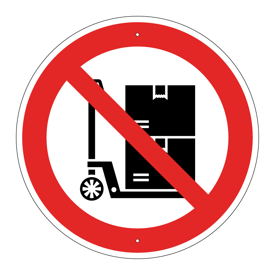 Prohibido usar transpaleta