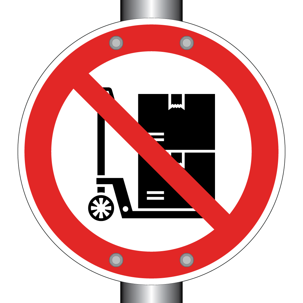 Prohibido usar transpaleta