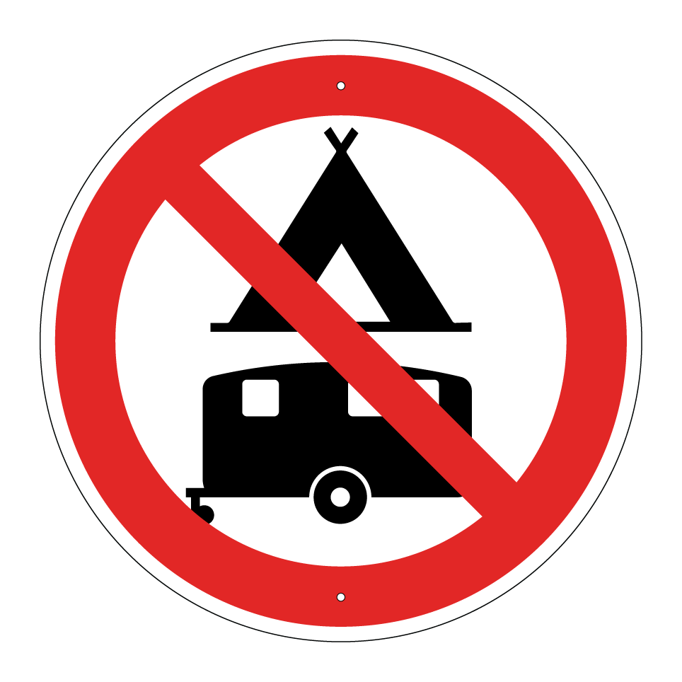 Prohibido caravanas o acampar