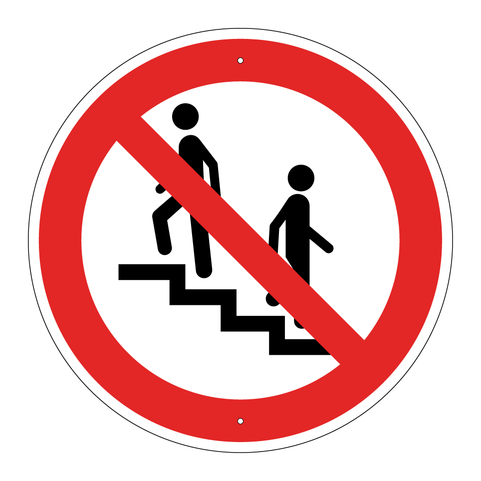 Prohibido subir escaleras