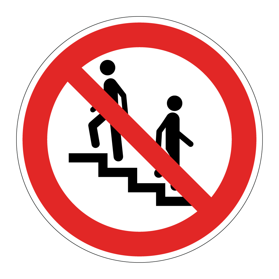 Prohibido subir escaleras