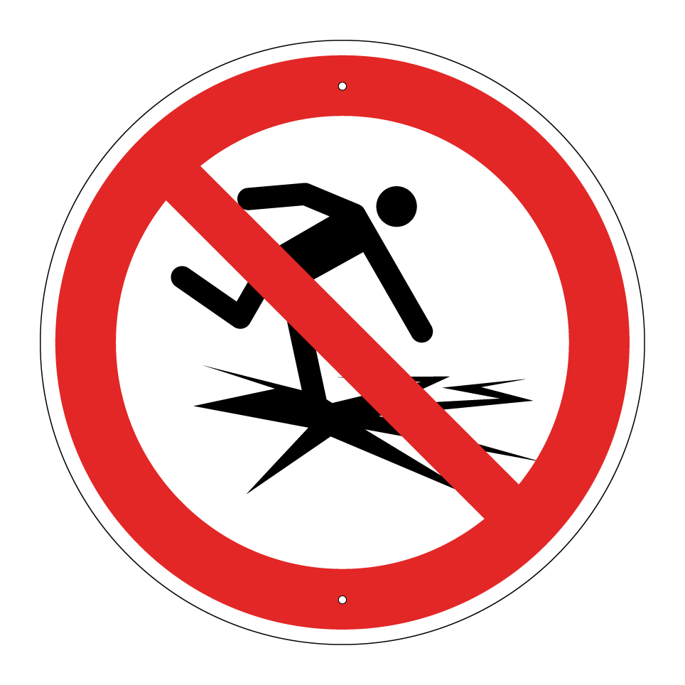No caminar sobre superficie frágil