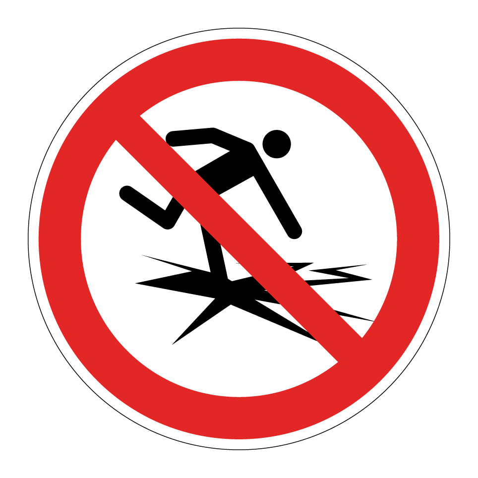 No caminar sobre superficie frágil