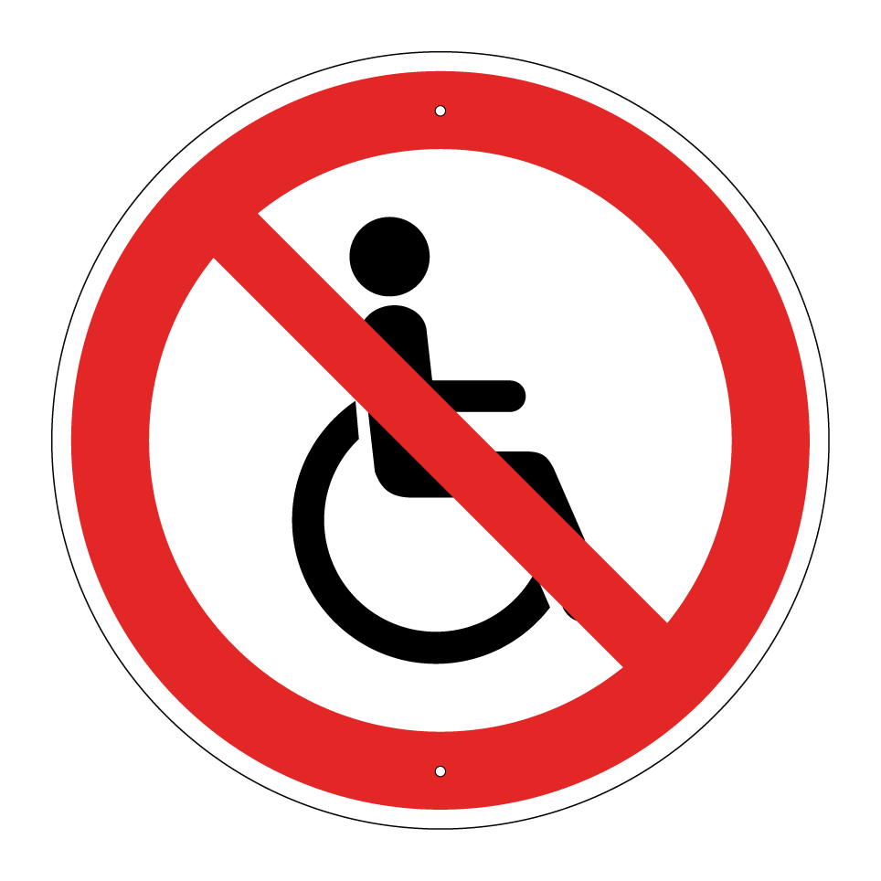 Prohibido sillas de ruedas