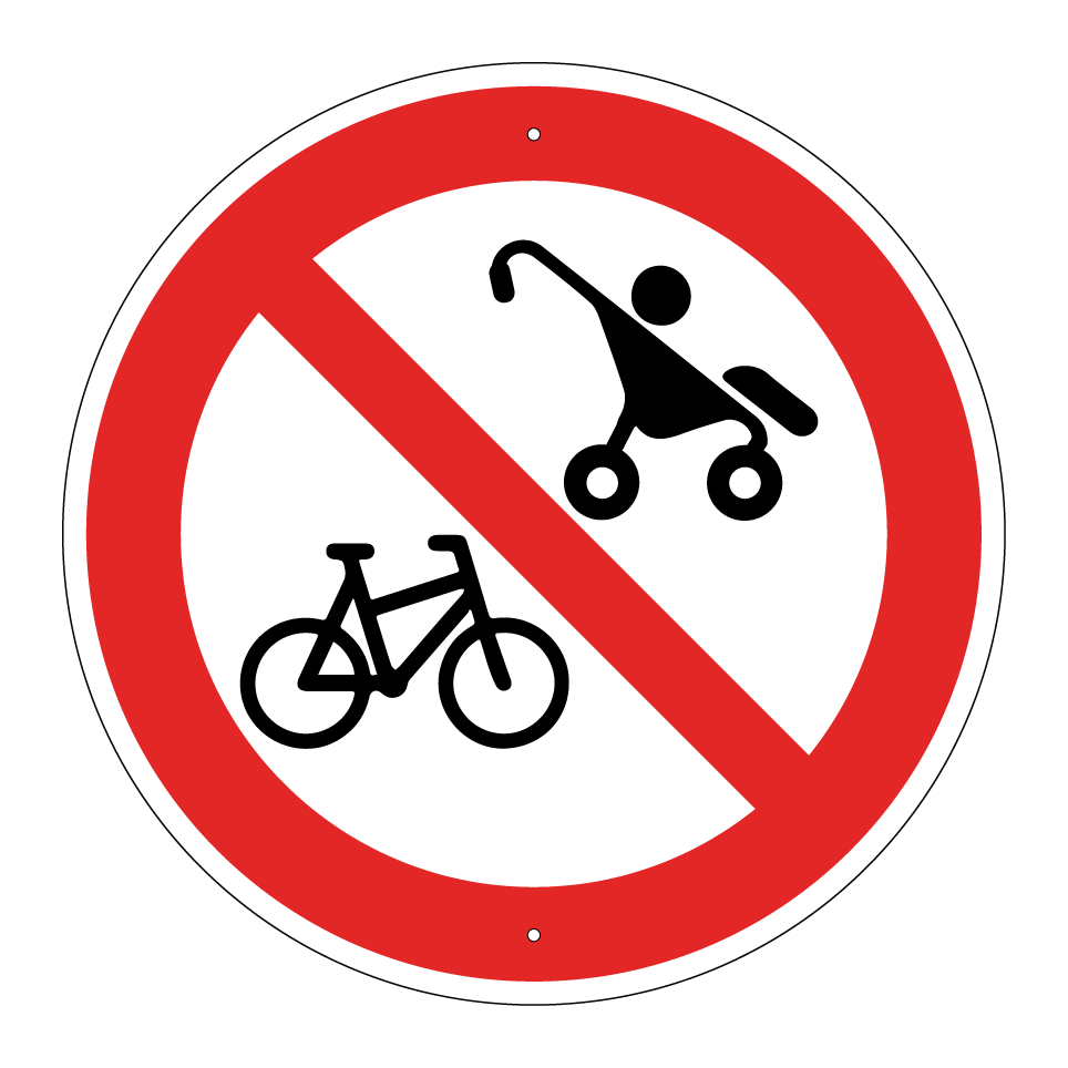 Prohibido bicicletas o cochecitos