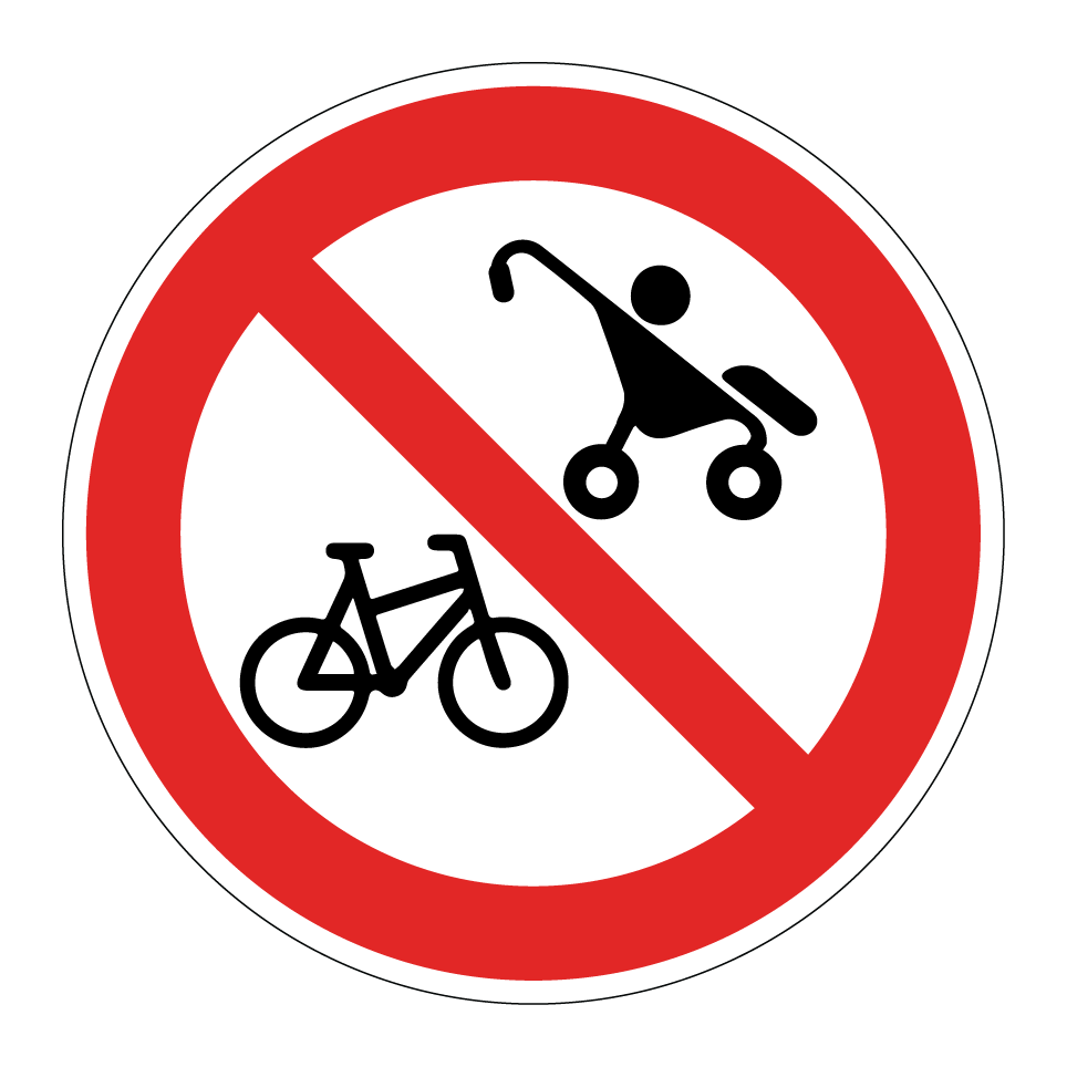 Prohibido bicicletas o cochecitos