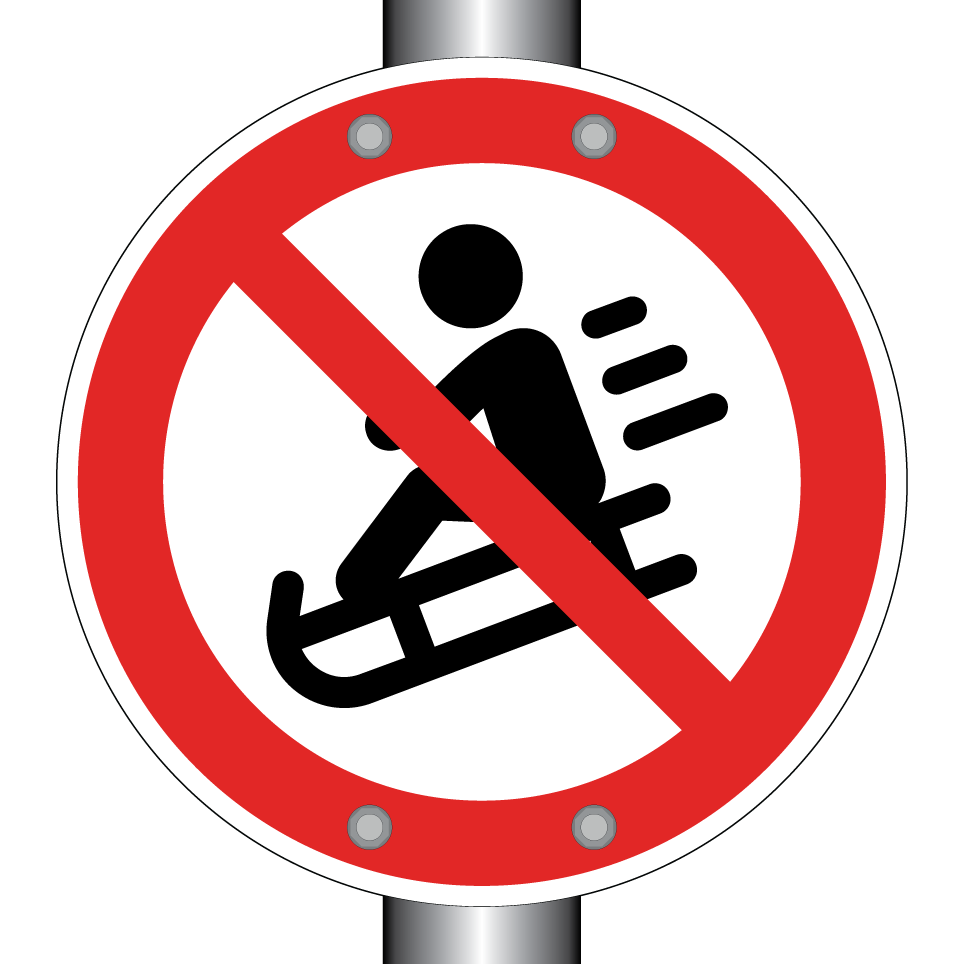 Prohibido deslizarse en trineo
