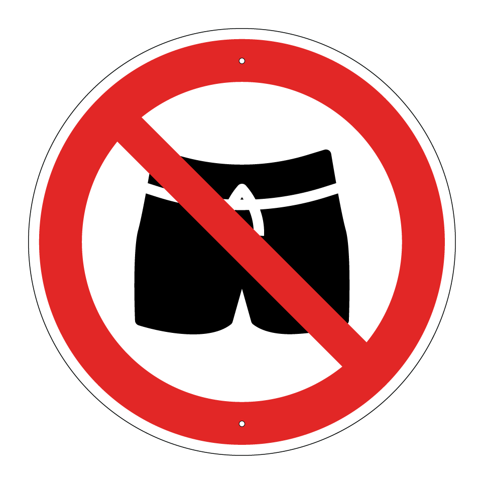 No pantalones de baño