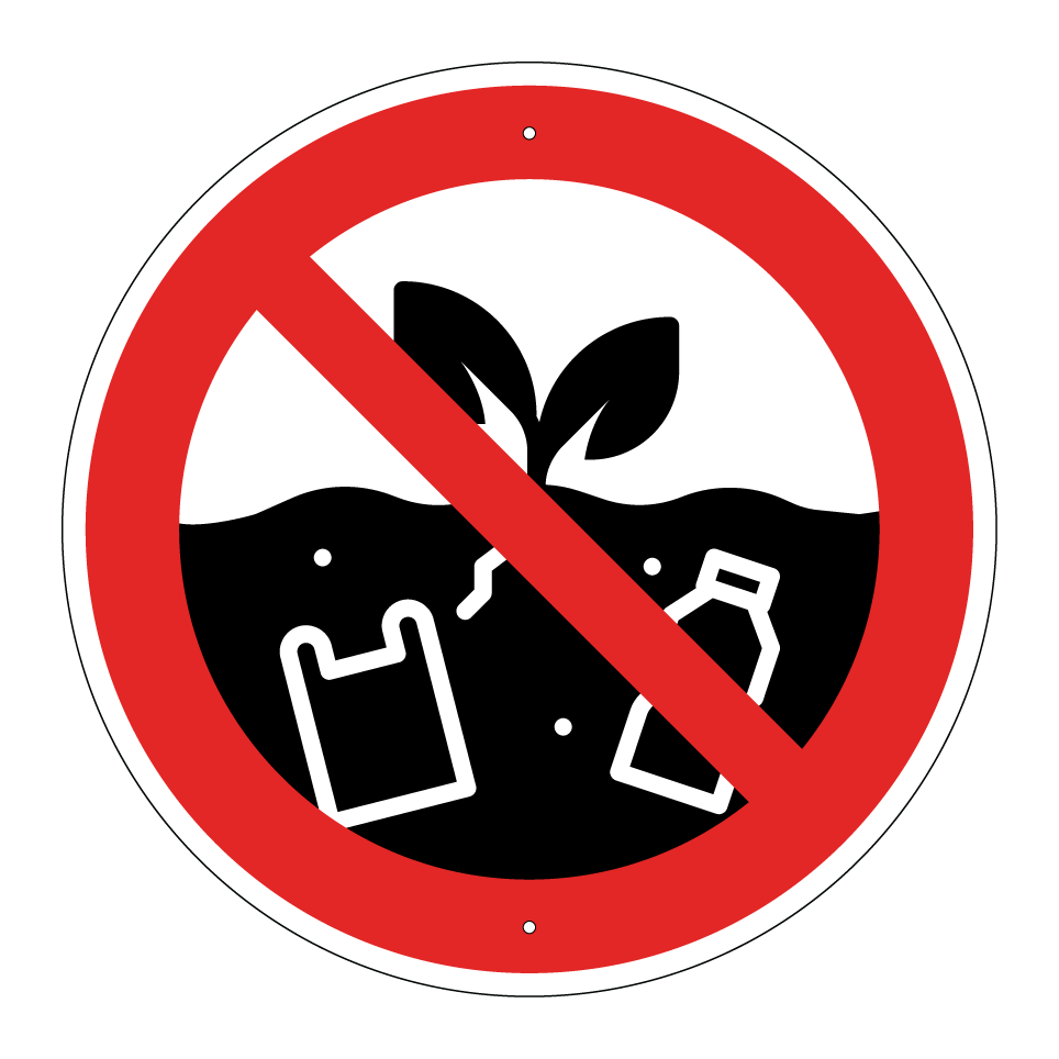 Prohibido arrojar desechos en el suelo